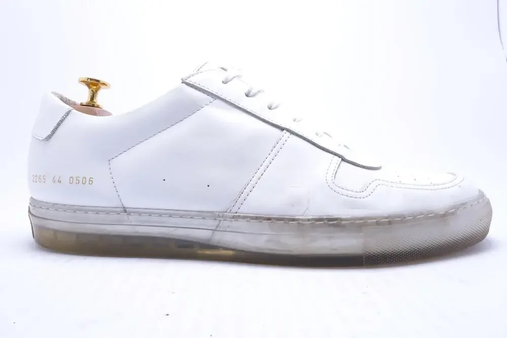 Common Projects Shoes Mens Size 11 White Leather Low Top Sneakers Made Italy